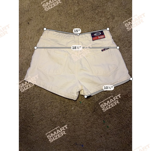 Vintage Bongo White Denim Shorts High Waisted 90s Retro Cream Cotton 30 Waist - Picture 4 of 4